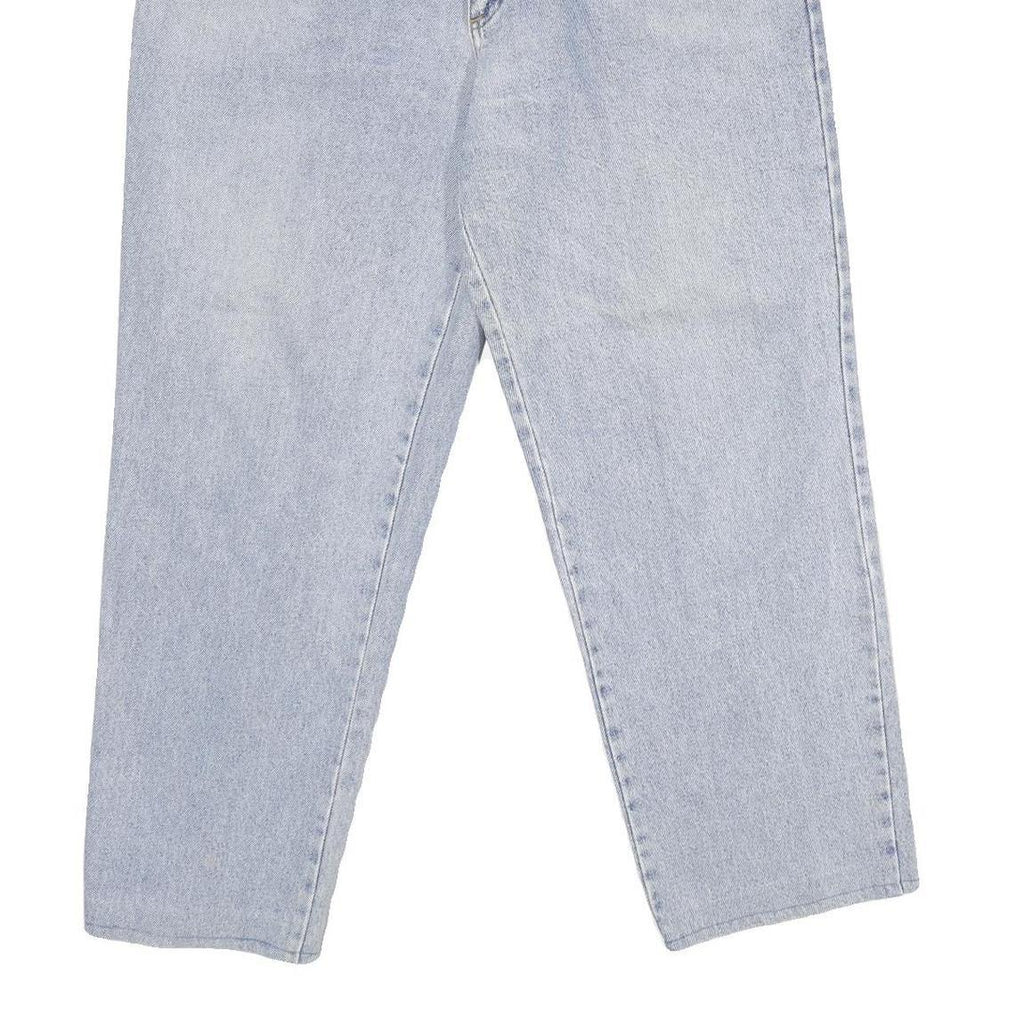 WAMPUM Mens Classic Blue Jeans Denim Light W33 L28 Zip Cotton Relaxed Fit