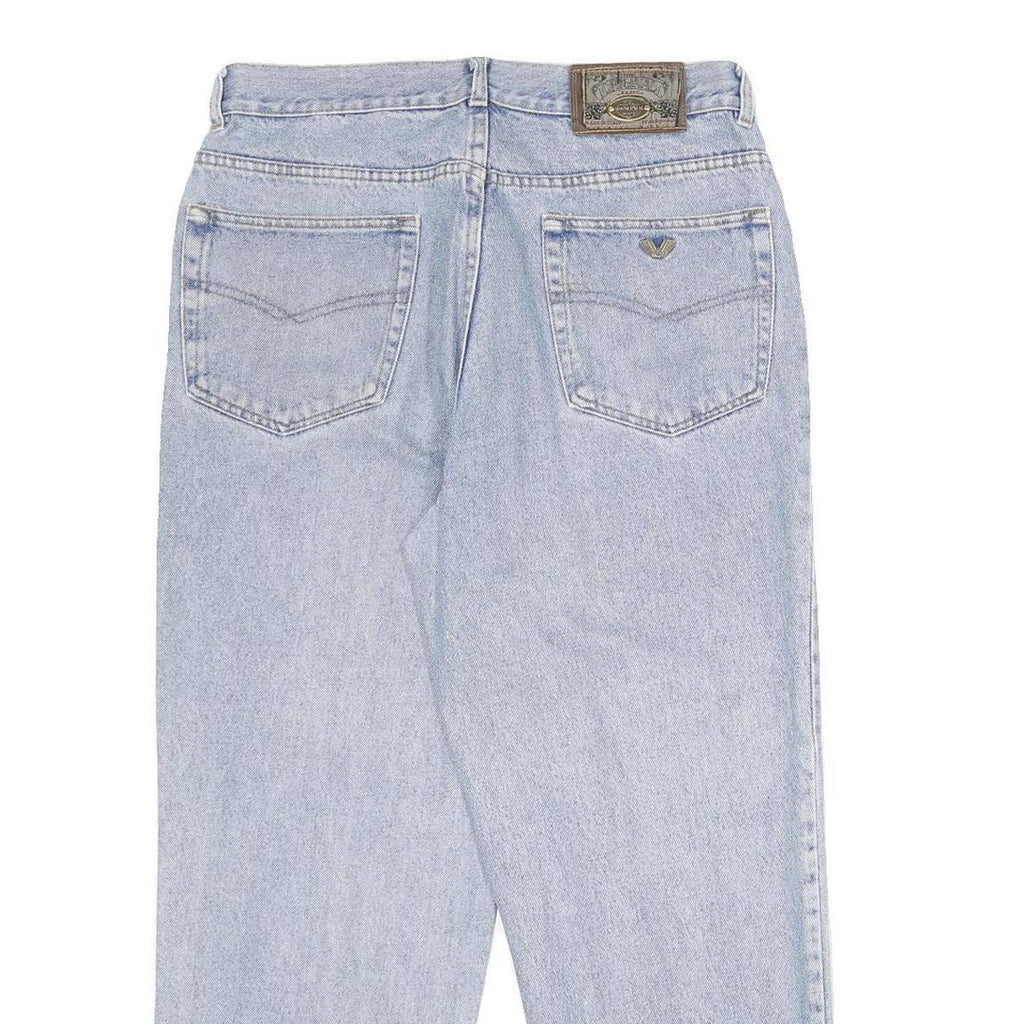 WAMPUM Mens Classic Blue Jeans Denim Light W33 L28 Zip Cotton Relaxed Fit