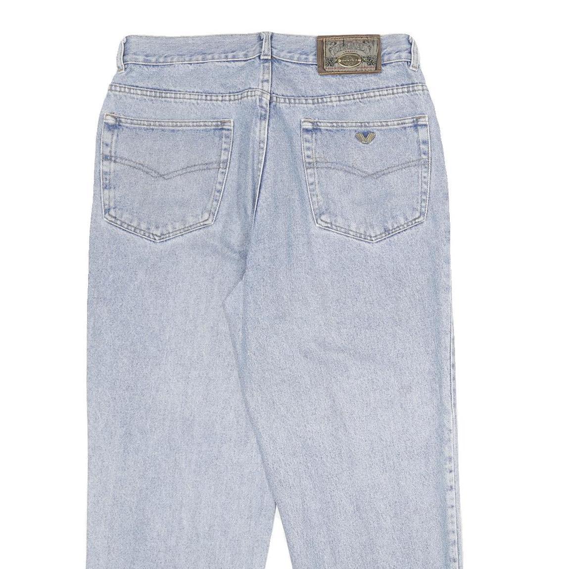 WAMPUM Mens Classic Blue Jeans Denim Light W33 L28 Zip Cotton Relaxed Fit