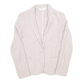 Womens Beige Cotton Blend Button Jacket S Woven Classic Stylish Lightweight