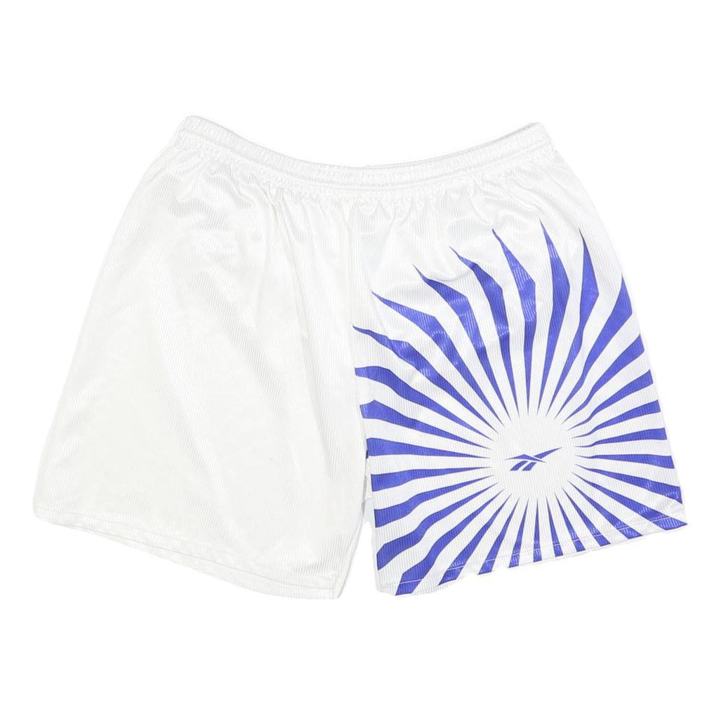 REEBOK Mens Shorts White Blue Sunburst Print M W28 Sports Casual Activewear