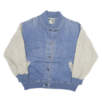 TEEZ Womens Blue & Beige Button Cotton Casual Jacket M Denim Colourblock