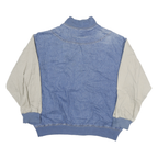 TEEZ Womens Blue & Beige Button Cotton Casual Jacket M Denim Colourblock