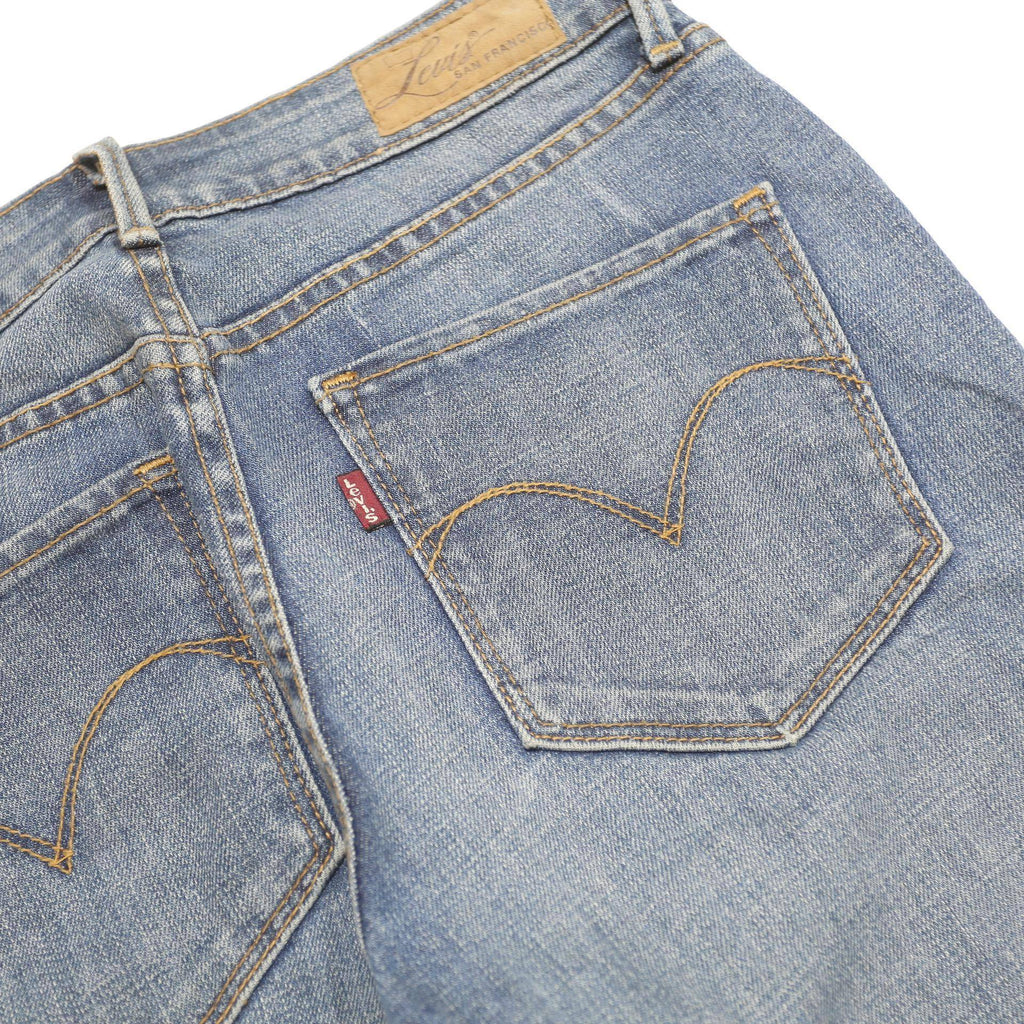 LEVI'S Womens Classic Blue Denim Straight Cotton Blend Zip W27 L32 Authentic