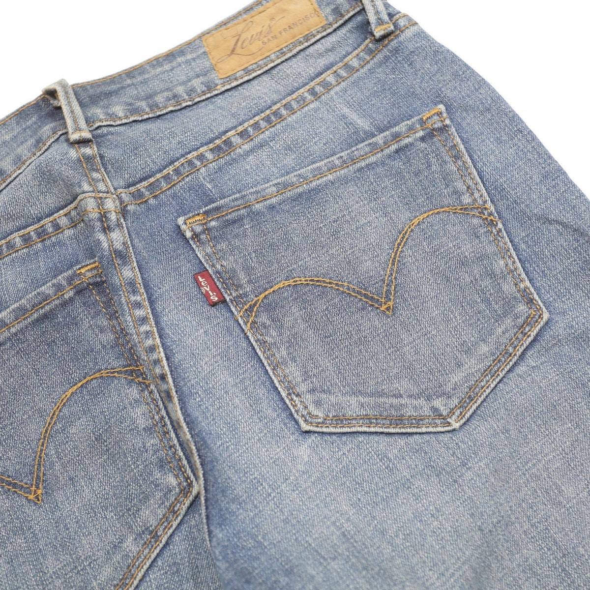 LEVI'S Womens Classic Blue Denim Straight Cotton Blend Zip W27 L32 Authentic