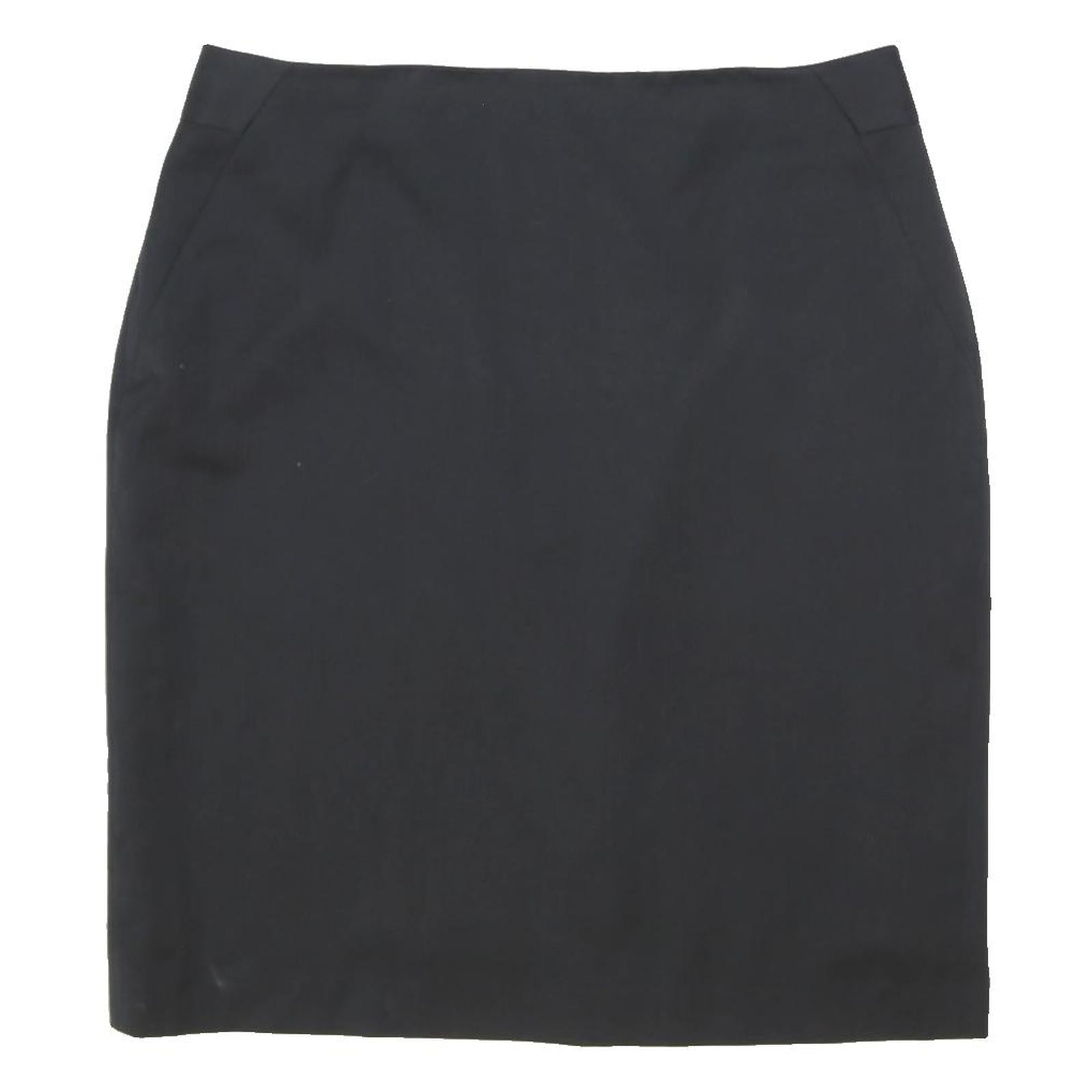 REISS Womens Black Pencil Knee Length Polyester Blend Skirt UK 14 Classic