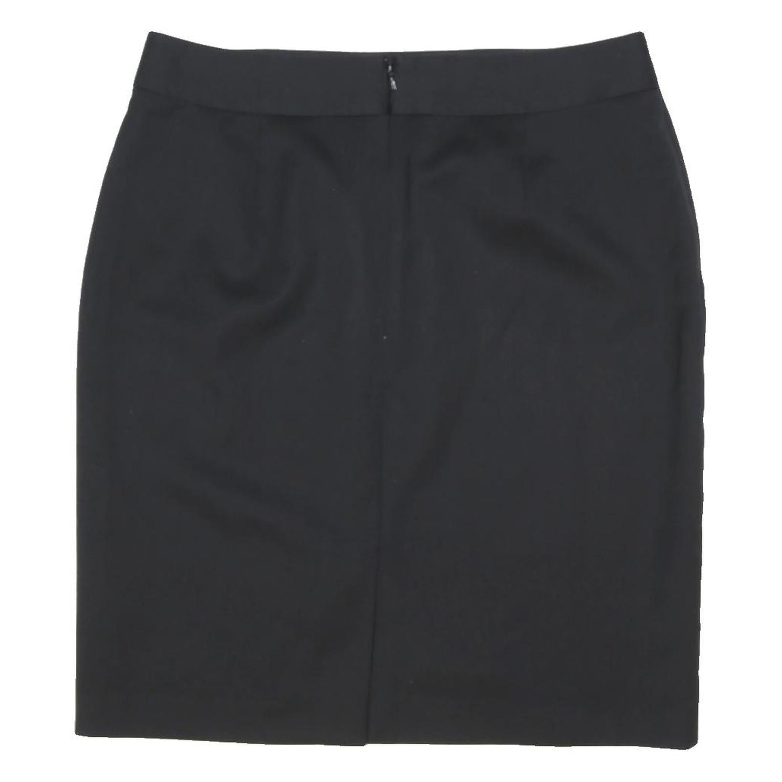 REISS Womens Black Pencil Knee Length Polyester Blend Skirt UK 14 Classic