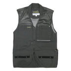 DOGGER Mens Black Safari Vest XS Polyester Blend Mesh Zip Outdoor Utility Jacket