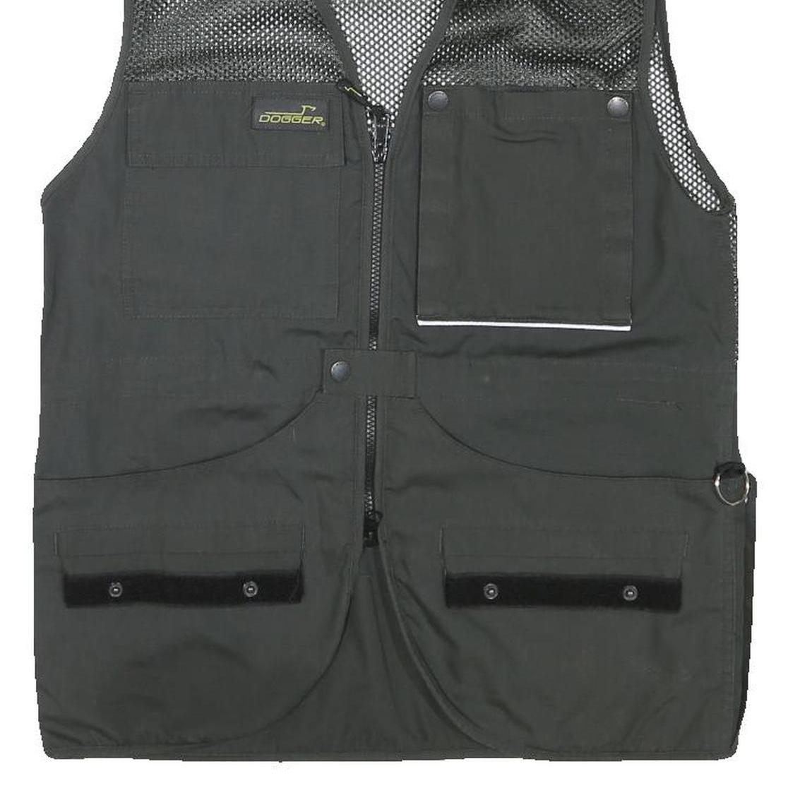 DOGGER Mens Black Safari Vest XS Polyester Blend Mesh Zip Outdoor Utility Jacket