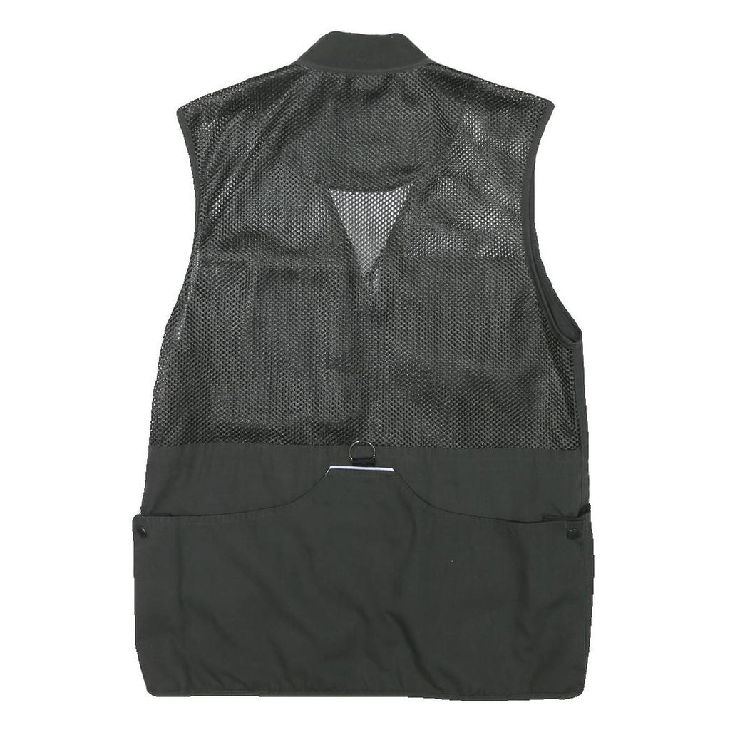 DOGGER Mens Black Safari Vest XS Polyester Blend Mesh Zip Outdoor Utility Jacket
