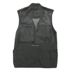 DOGGER Mens Black Safari Vest XS Polyester Blend Mesh Zip Outdoor Utility Jacket