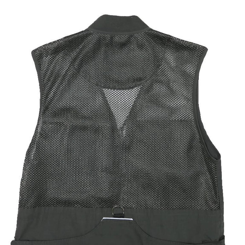 DOGGER Mens Black Safari Vest XS Polyester Blend Mesh Zip Outdoor Utility Jacket