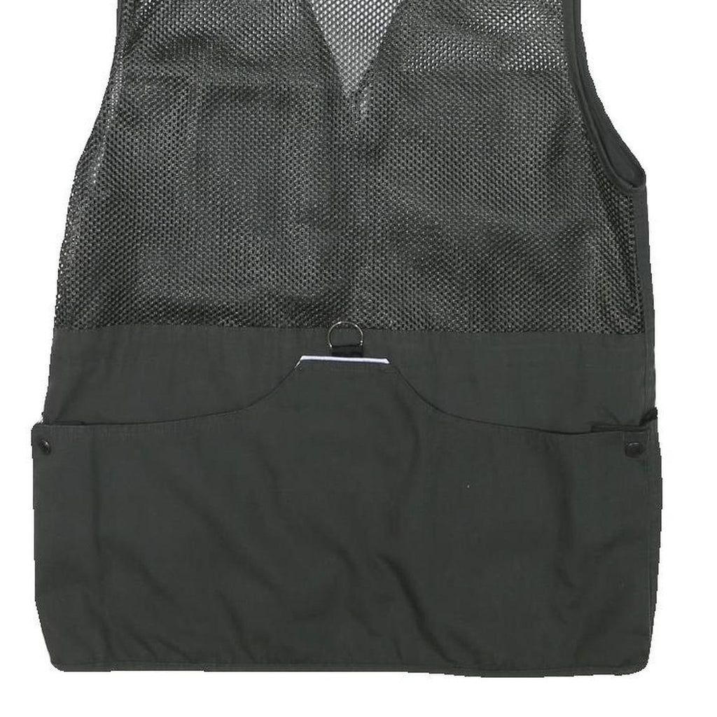 DOGGER Mens Black Safari Vest XS Polyester Blend Mesh Zip Outdoor Utility Jacket