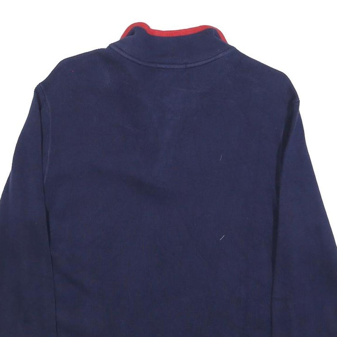 POLO RALPH LAUREN Boys Navy Blue Pullover Plain Crew Neck Cotton L Jumper