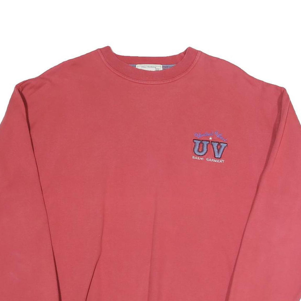 VINCI Womens Red UV Basic Garment Crew Neck M Sweatshirt Casual Cotton Blend