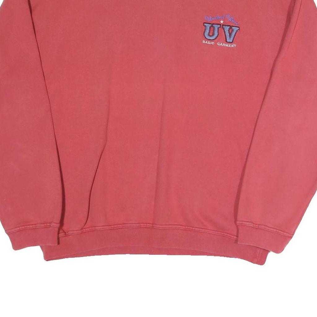 VINCI Womens Red UV Basic Garment Crew Neck M Sweatshirt Casual Cotton Blend