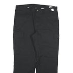 DICKIES Mens Cotton Blend Black Regular Straight Trousers W38 L29 Workwear Zip