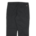 DICKIES Mens Cotton Blend Black Regular Straight Trousers W38 L29 Workwear Zip