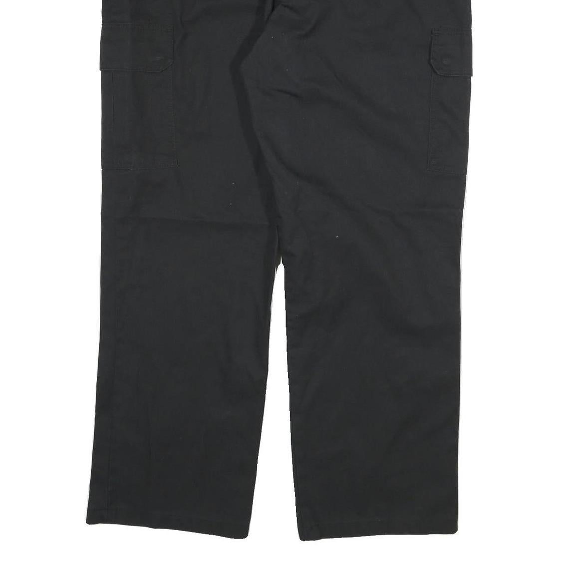 DICKIES Mens Cotton Blend Black Regular Straight Trousers W38 L29 Workwear Zip