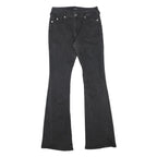 TRUE RELIGION Womens Black Regular Fit Flared Denim Jeans W26 L32 Stylish Zip