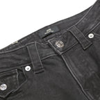TRUE RELIGION Womens Black Regular Fit Flared Denim Jeans W26 L32 Stylish Zip