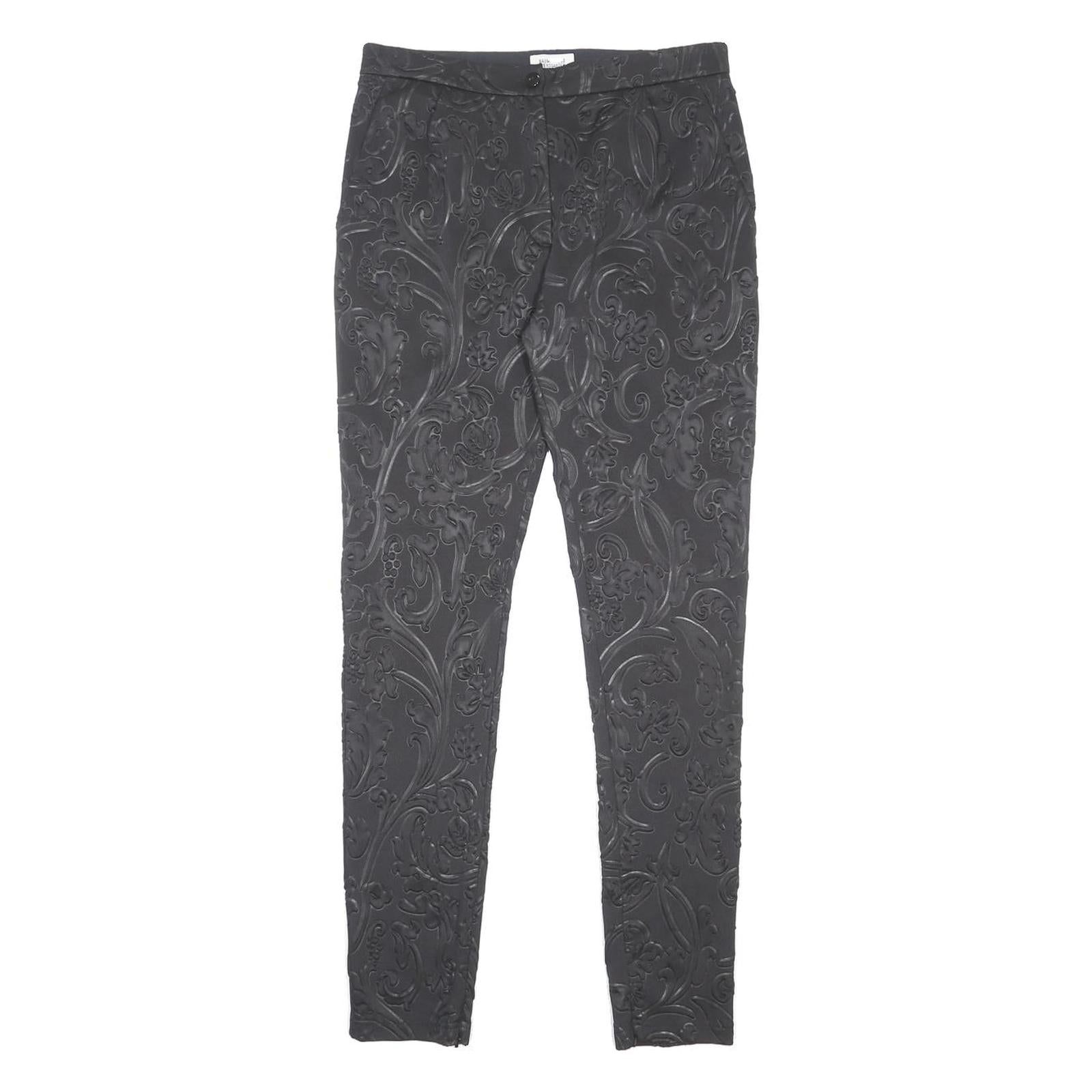BAUM UND PFERDGARTEN Womens Polyester Black Slim Slim Trousers W30 L31 Floral