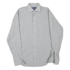 POLO RALPH LAUREN Mens Light Grey Shirt L Cotton Blend Classic Fit Button Collar