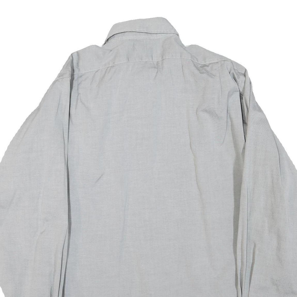 POLO RALPH LAUREN Mens Light Grey Shirt L Cotton Blend Classic Fit Button Collar