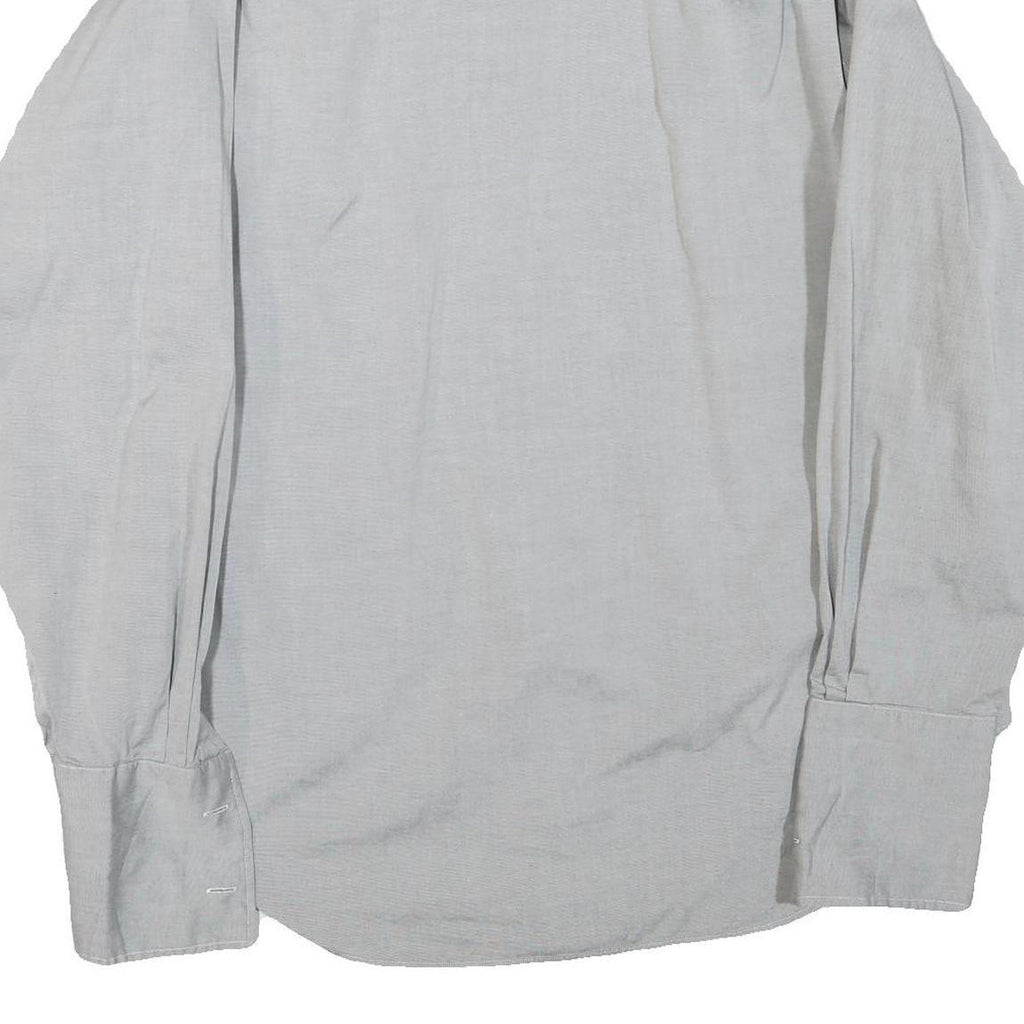 POLO RALPH LAUREN Mens Light Grey Shirt L Cotton Blend Classic Fit Button Collar