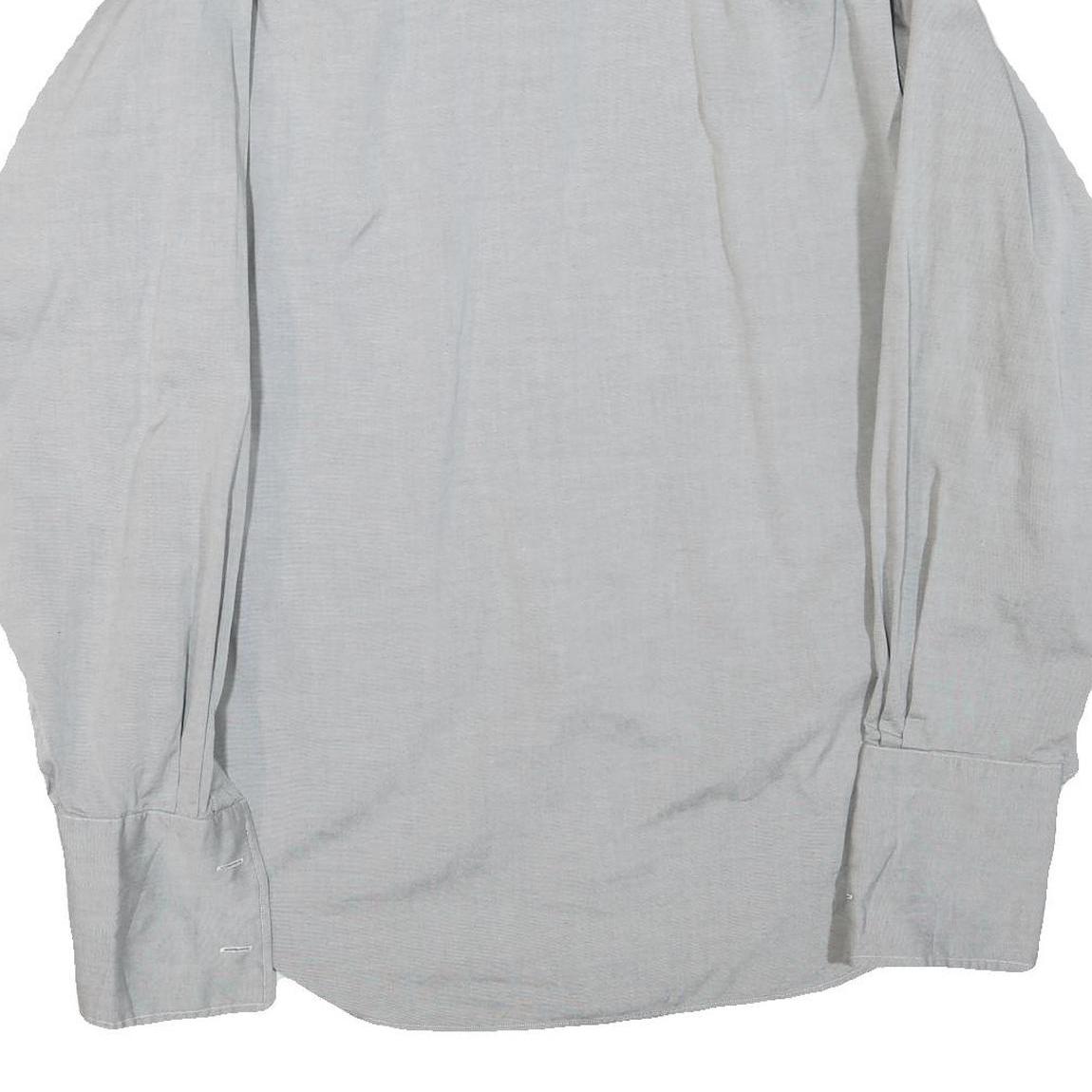 POLO RALPH LAUREN Mens Light Grey Shirt L Cotton Blend Classic Fit Button Collar