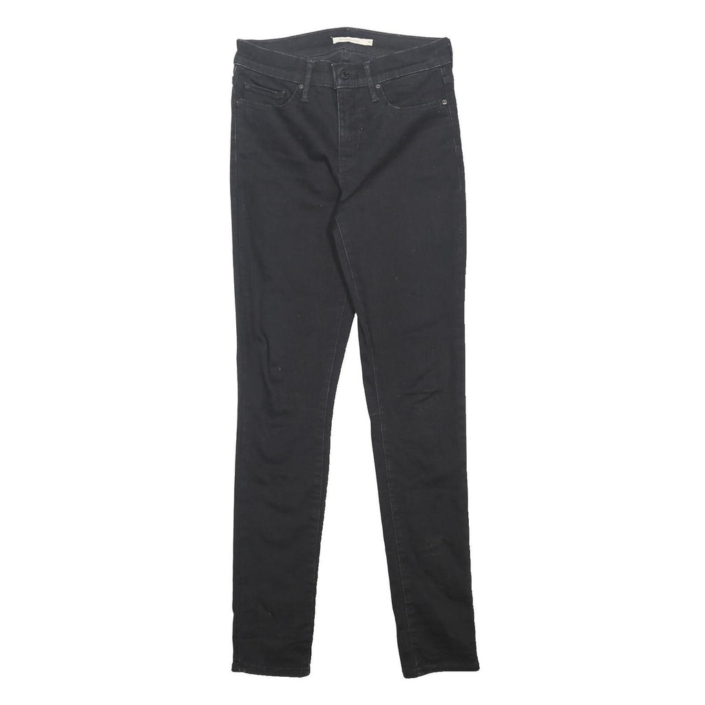 LEVI'S Womens 311 BIG E Slim Black Denim Jeans W28 L32 Classic Cotton Blend Zip