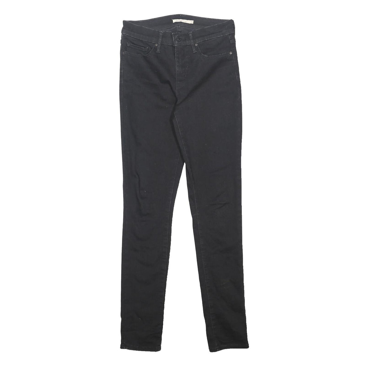 LEVI'S Womens 311 BIG E Slim Black Denim Jeans W28 L32 Classic Cotton Blend Zip