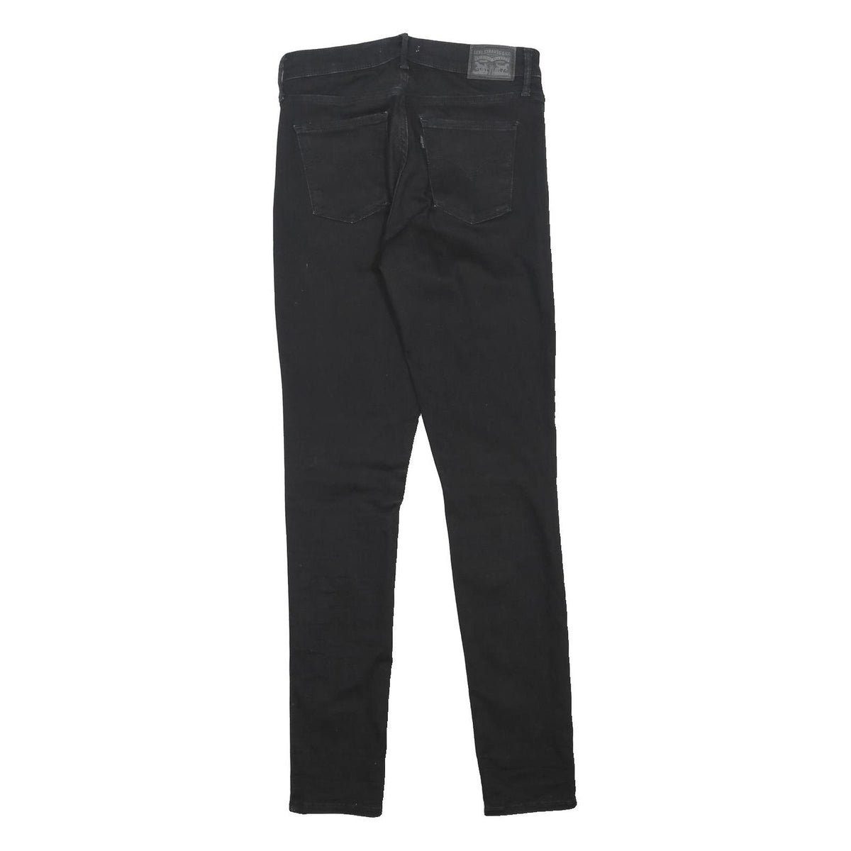 LEVI'S Womens 311 BIG E Slim Black Denim Jeans W28 L32 Classic Cotton Blend Zip