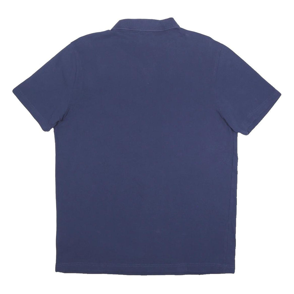 PUMA Mens Blue Short Sleeve Plain Polo Shirt L Cotton Blend Casual