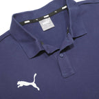 PUMA Mens Blue Short Sleeve Plain Polo Shirt L Cotton Blend Casual