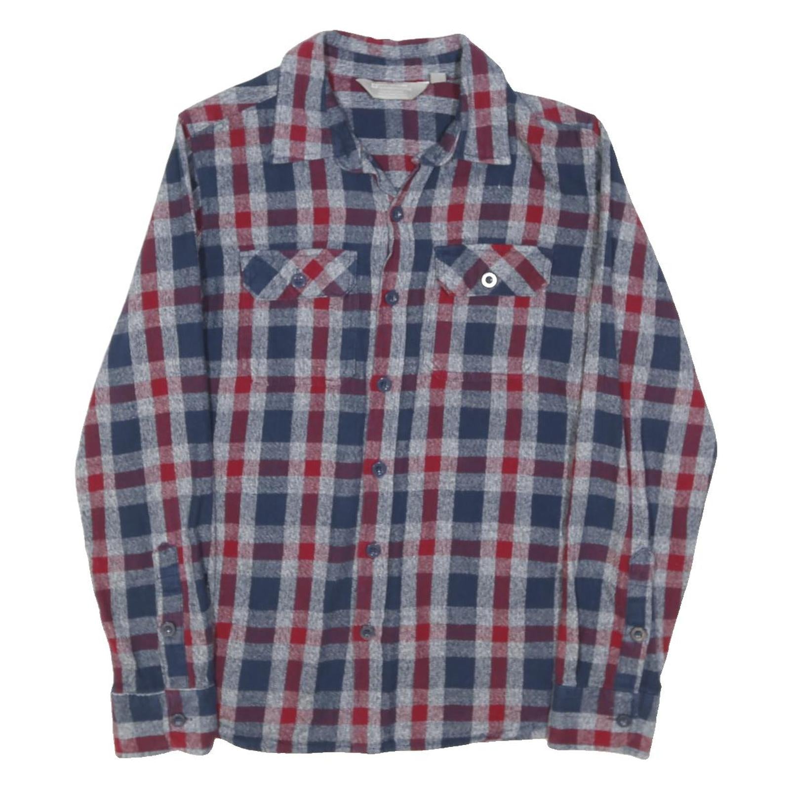 MOUNTAIN WAREHOUSE Mens Blue & Red Check Shirt S Casual Outdoor Cotton Blend