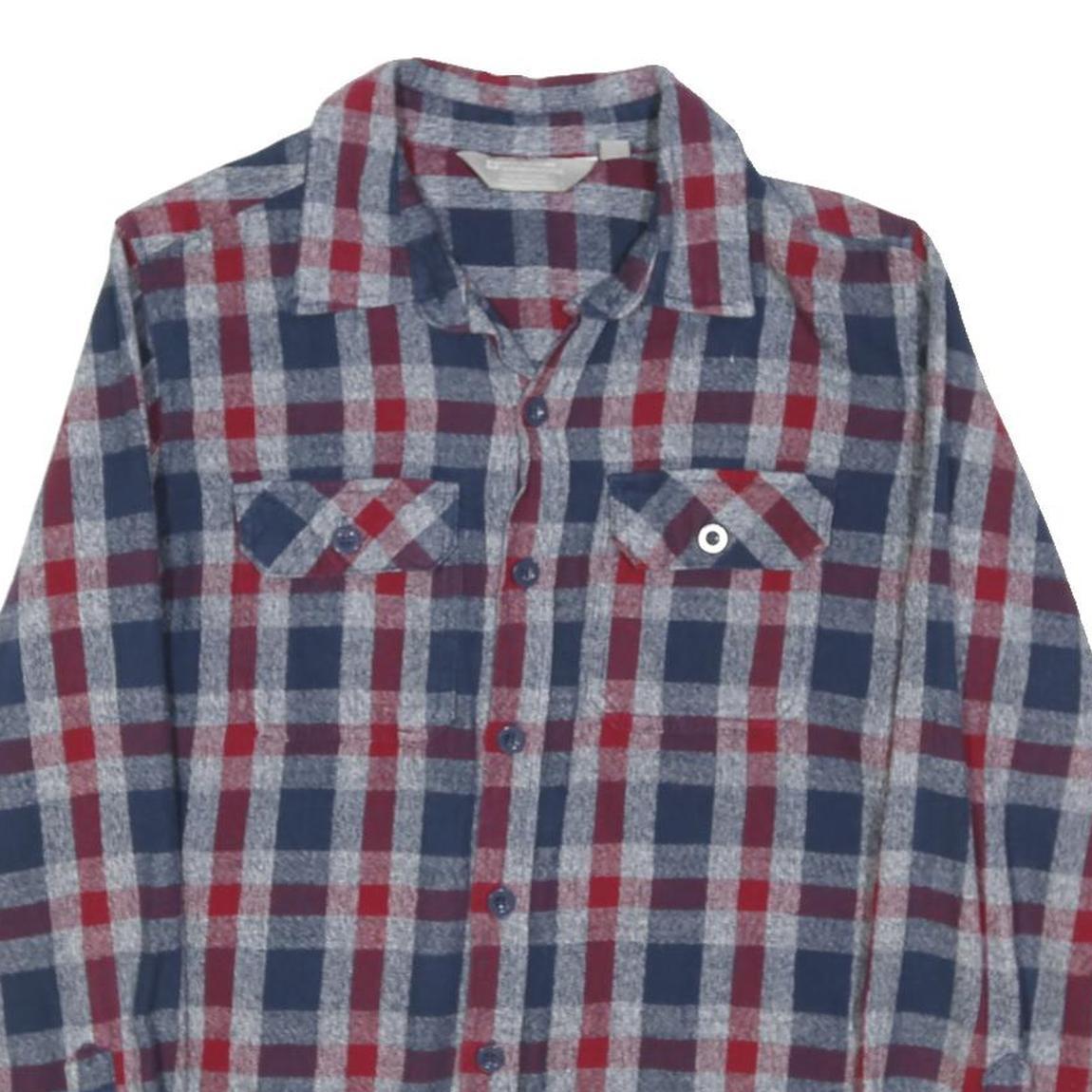 MOUNTAIN WAREHOUSE Mens Blue & Red Check Shirt S Casual Outdoor Cotton Blend
