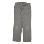 DICKIES Mens Cotton Blend Grey Regular Straight Trousers W34 L32 Workwear