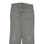 DICKIES Mens Cotton Blend Grey Regular Straight Trousers W34 L32 Workwear