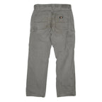 DICKIES Mens Cotton Blend Grey Regular Straight Trousers W34 L32 Workwear