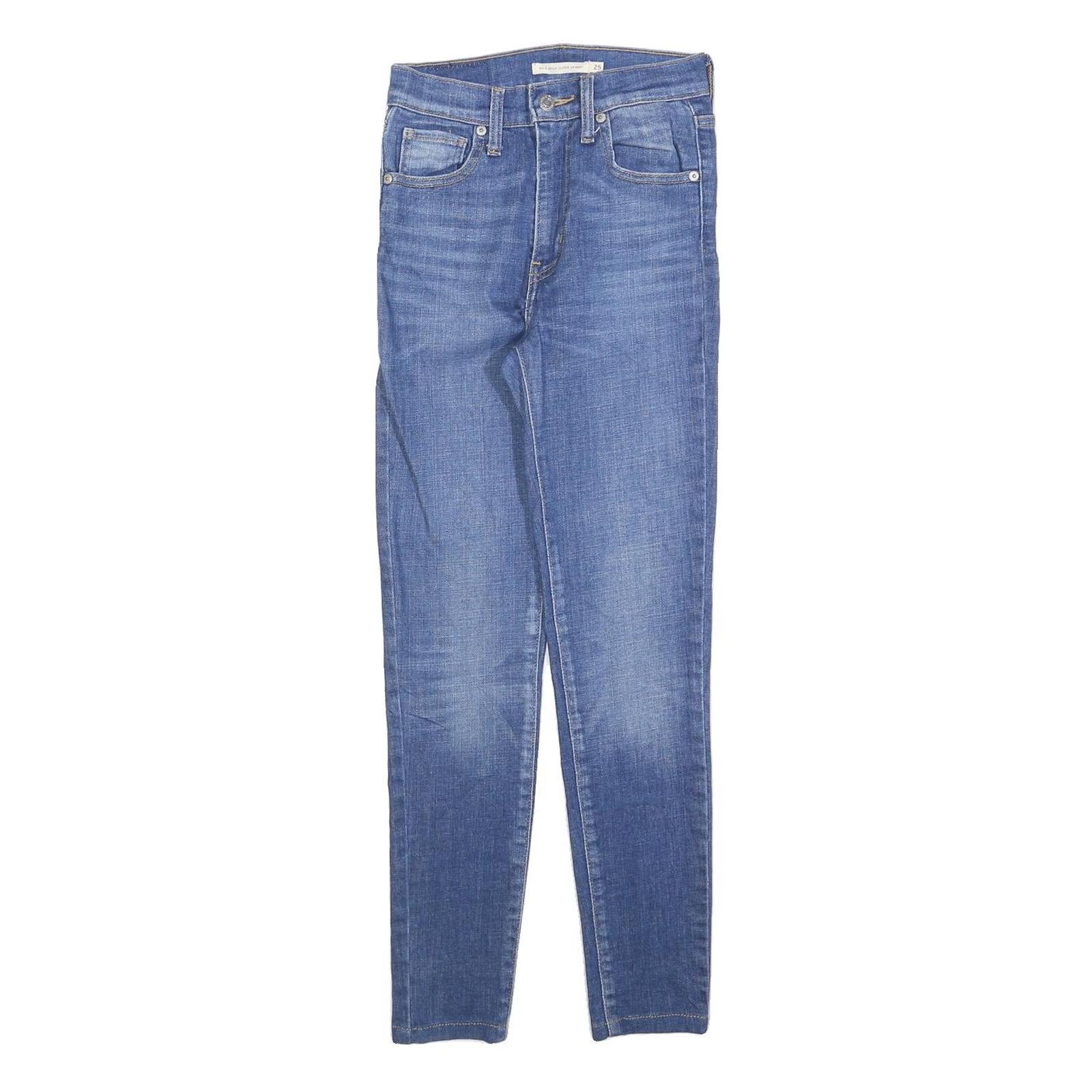 LEVI'S Womens Slim Blue Skinny Denim Medium W25 L27 Zip Cotton Blend Jeans