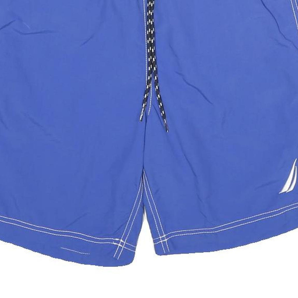 NAUTICA Mens Shorts Blue Casual Swimwear M W28 Drawstring Logo Embroidered