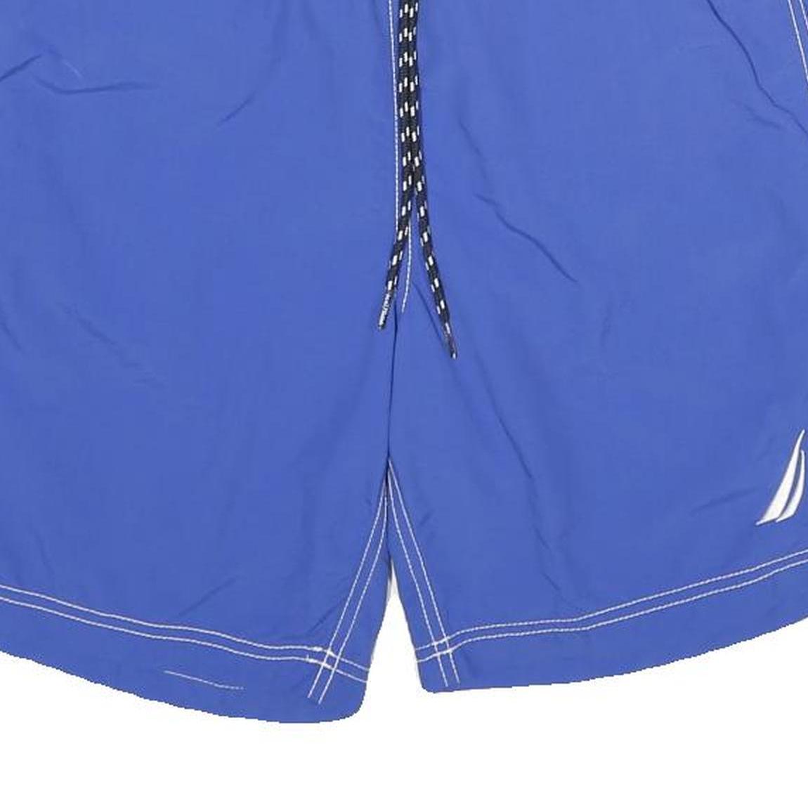 NAUTICA Mens Shorts Blue Casual Swimwear M W28 Drawstring Logo Embroidered