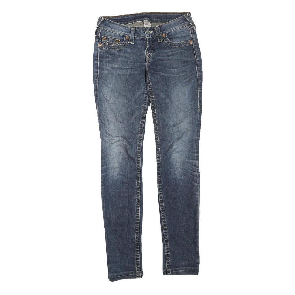 TRUE RELIGION Womens Jeans Blue Regular Skinny Denim Medium W25 L32 Classic Zip