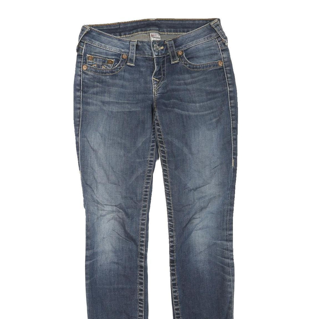 TRUE RELIGION Womens Jeans Blue Regular Skinny Denim Medium W25 L32 Classic Zip