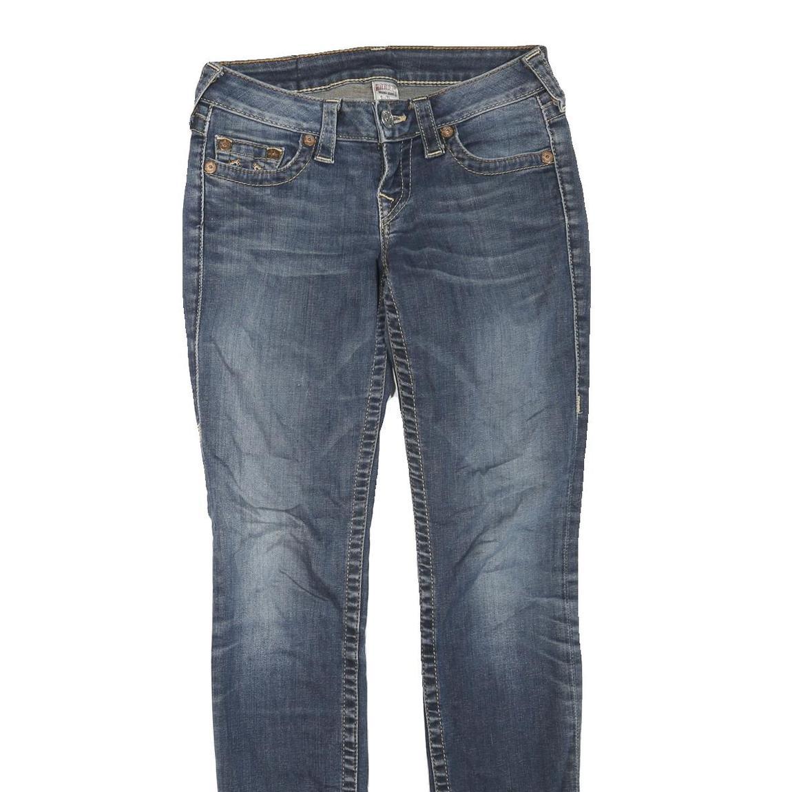 TRUE RELIGION Womens Jeans Blue Regular Skinny Denim Medium W25 L32 Classic Zip