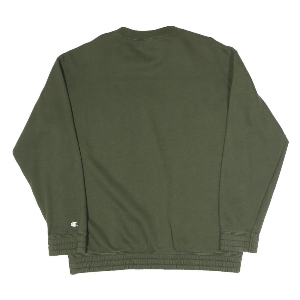 CHAMPION Mens Green Crew Neck M Sweatshirt Cotton Blend Logo Print
