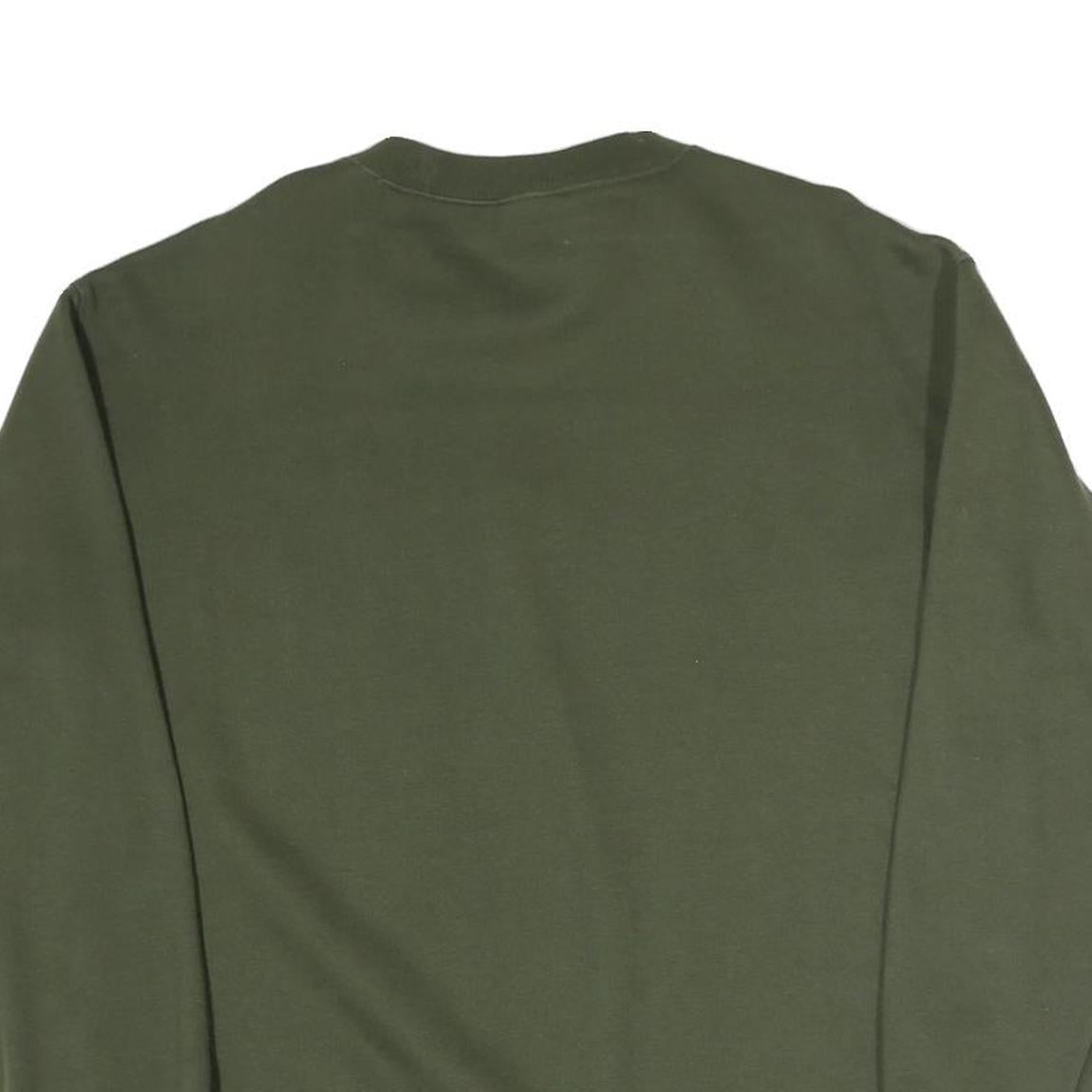 CHAMPION Mens Green Crew Neck M Sweatshirt Cotton Blend Logo Print