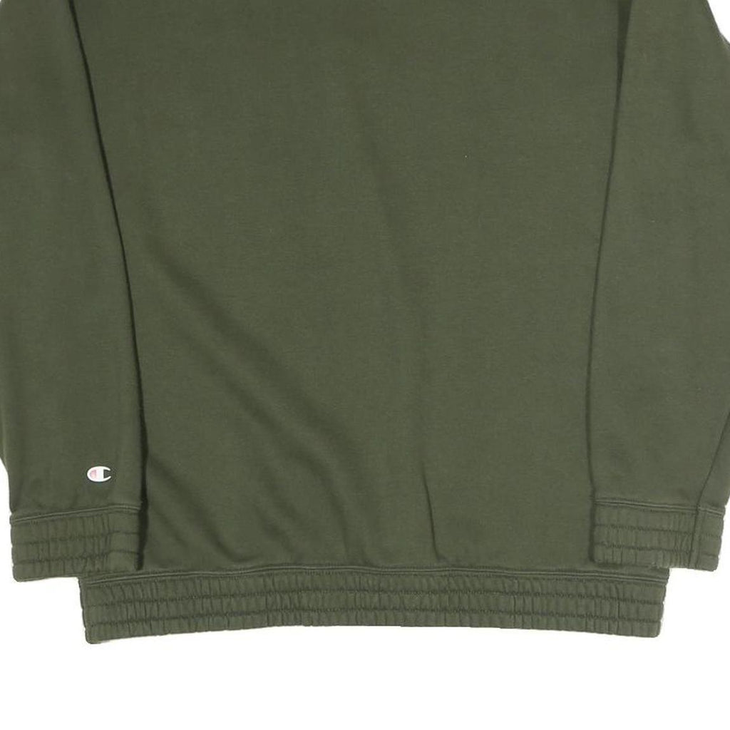 CHAMPION Mens Green Crew Neck M Sweatshirt Cotton Blend Logo Print