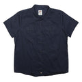DICKIES Boys Navy Blue Cotton Short Sleeve Shirt XL Workwear Button-Up